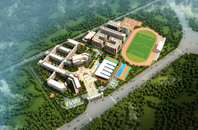中學(xué)建筑設(shè)計(jì)鳥(niǎo)瞰圖