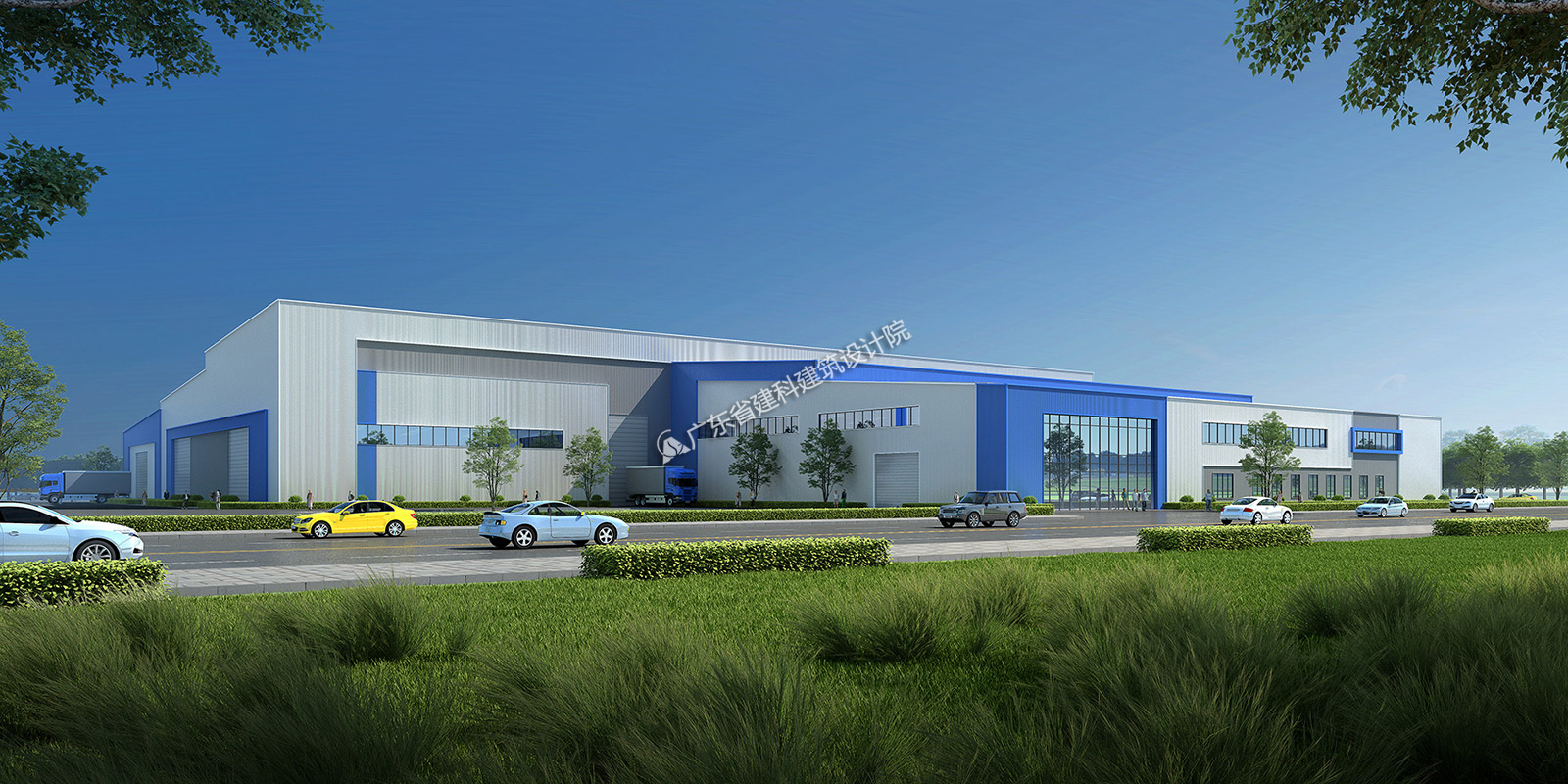 單層鋼結(jié)構(gòu)廠(chǎng)房設(shè)計(jì)效果圖